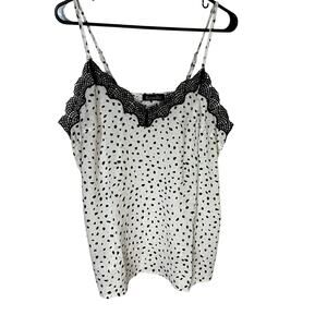 Revolt white with black lace and modern print - womens size XL